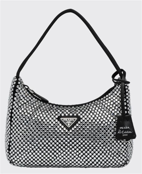 prada purple rhinestone bag|prada black rhinestone bag.